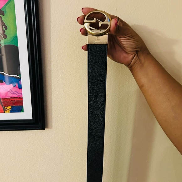 Women reversible Gucci belt Pink and Black - Picture 5 of 6